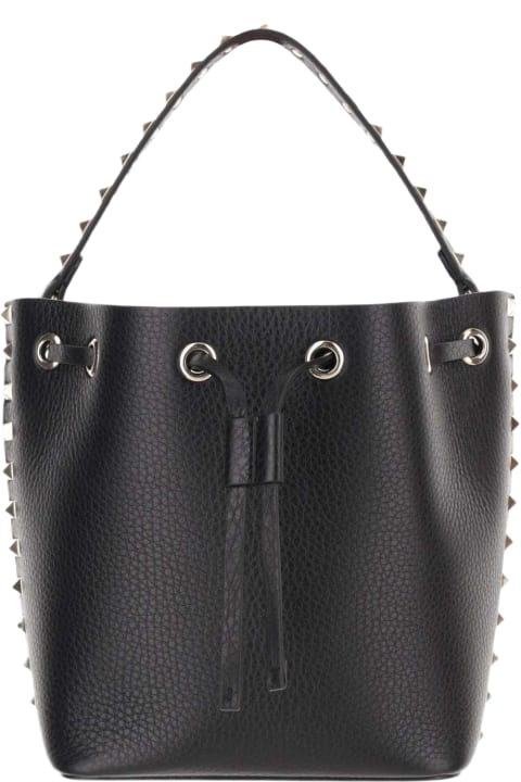 Valentino Garavani Bags for Women Valentino Garavani Garnet Calfskin Rockstud Bucket Bag
