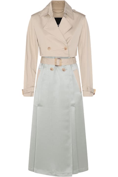 Add Clothing for Women Add Beige And White Trench Coat