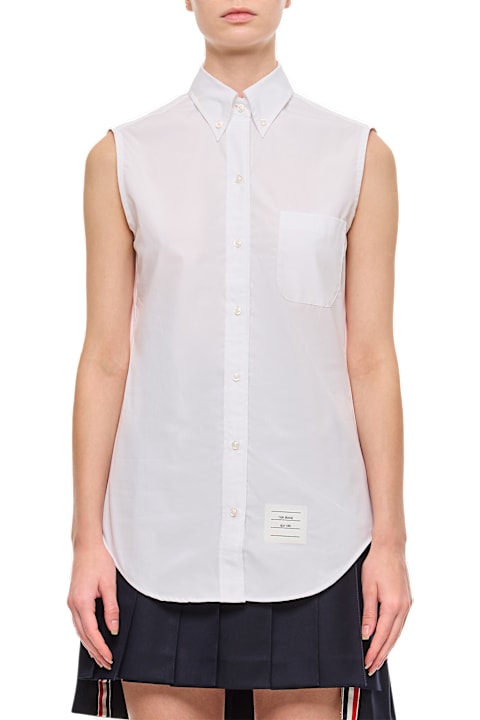 Thom Browne for Women Thom Browne Classic Sleeveless Point Collar Shirt