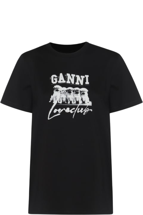 Ganni for Women Ganni Black Cotton T-shirt