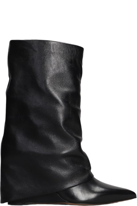 ウィメンズ The Sellerのブーツ The Seller Ankle Boots Inside Wedge In Black Leather