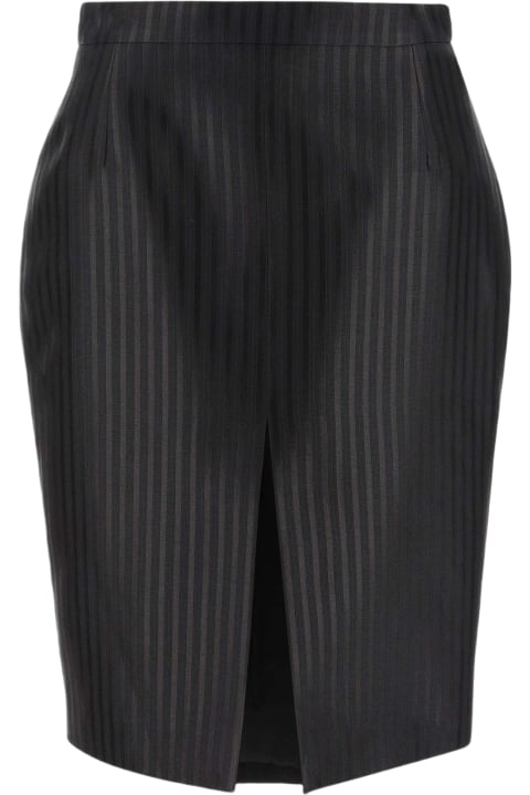 Saint Laurent Pants & Shorts for Women Saint Laurent Wool And Silk Skirt With Striped Pattern