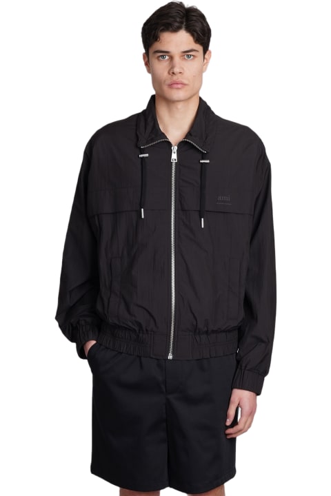 Ami Alexandre Mattiussi Coats & Jackets for Women Ami Alexandre Mattiussi Casual Jacket In Black Polyamide