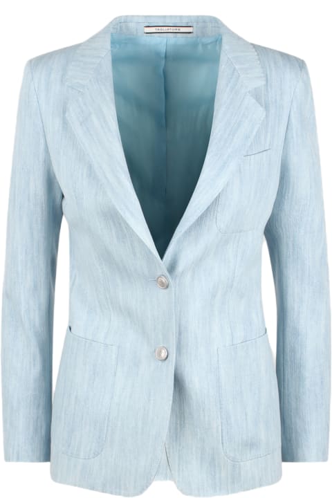 Fashion for Women Tagliatore Light Blue Denim Single Breasted Blazer