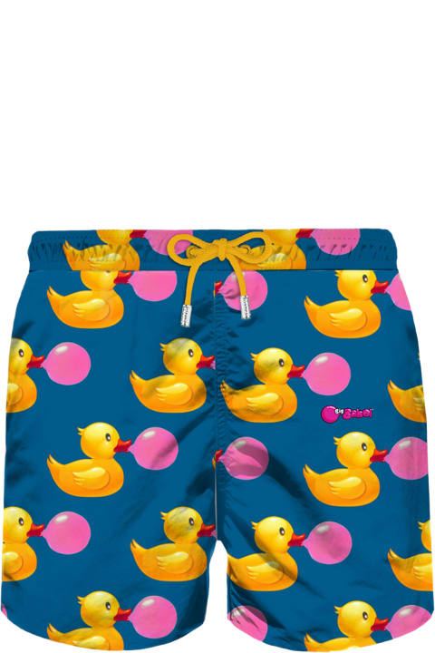 Swimwear for Men MC2 Saint Barth Man Light Fabric Swim Shorts With Ducky And Big Babol Print | Big Babol® Special Edition