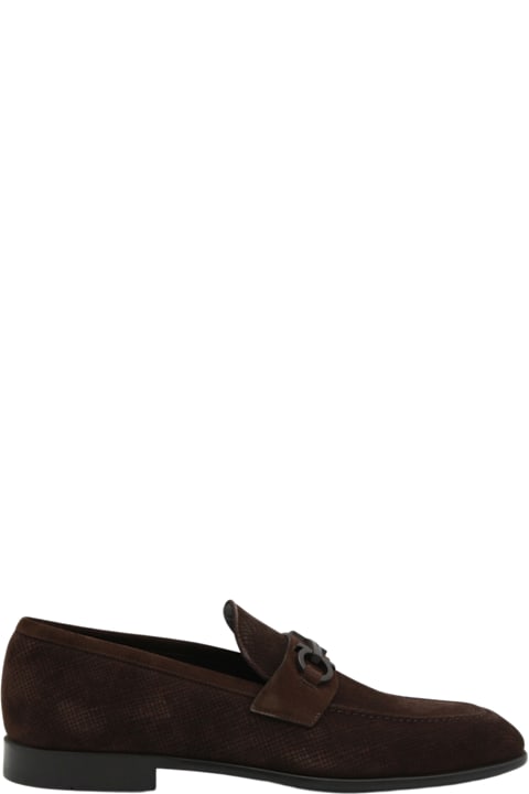 Ferragamo for Kids Ferragamo Dark Brown Leather Foster Loafers