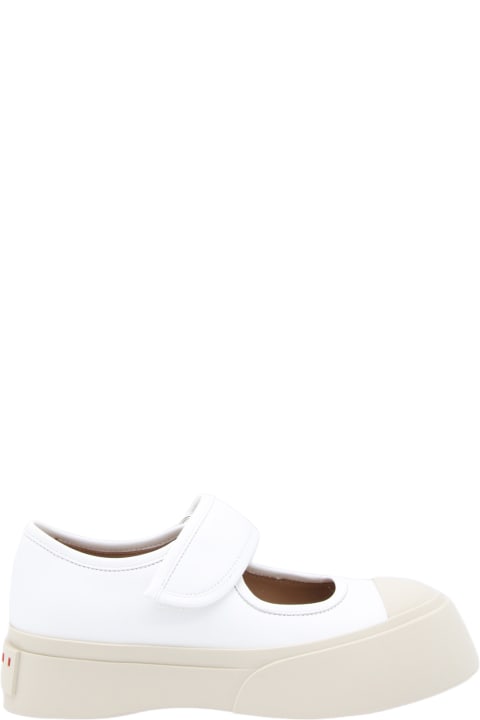 Fashion for Women Marni White Leather Mary Jane Flats