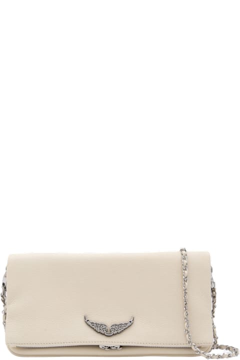 Homeware Zadig & Voltaire White Leather Rock Nano Shoulder Bag