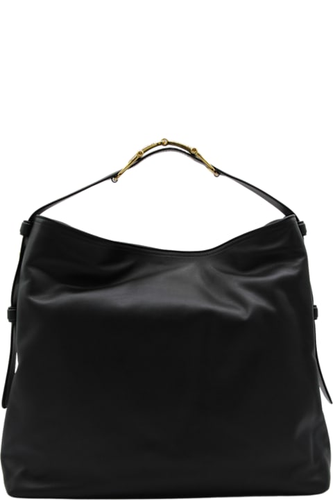 Homeware Gucci Black Leather Maxi Horsebit Shoulder Bag
