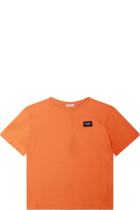 Dolce & Gabbanaのボーイズ Dolce & Gabbana Orange Cotton T-shirt