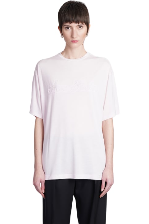 Fashion for Women Acne Studios T-shirt In Rose-pink Wool And Polyester