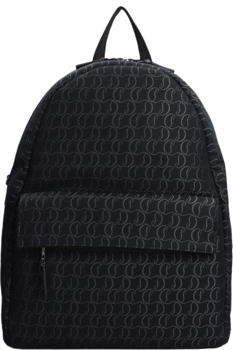 メンズ Christian Louboutinのバックパック Christian Louboutin Zip N Flap Backpack In Black Cotton