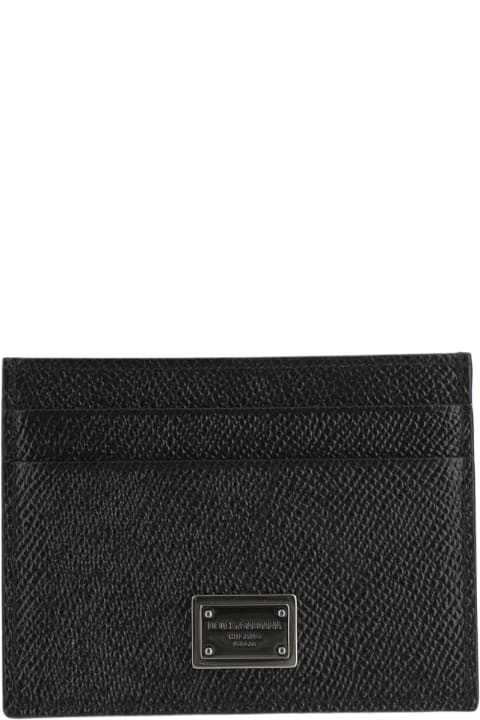 Dolce & Gabbana Wallets for Men Dolce & Gabbana Leather Card Holder With Logo