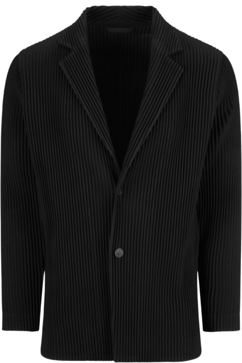 Homme Plissé Issey Miyake Coats & Jackets for Men Homme Plissé Issey Miyake Single-breasted Pleated Blazer