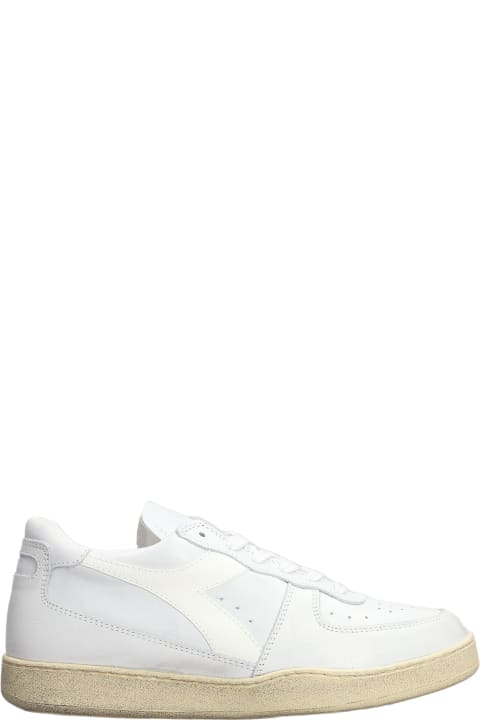 Homeware Diadora Heritage Mi Basket Sneakers In White Leather