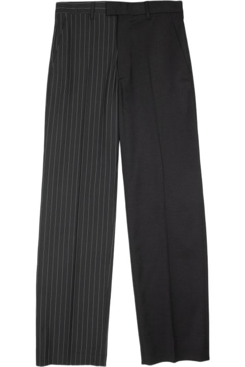 MM6 Maison Margiela Pants for Men MM6 Maison Margiela Pantalone Black Tailored Pant With Pinstriped Single Leg