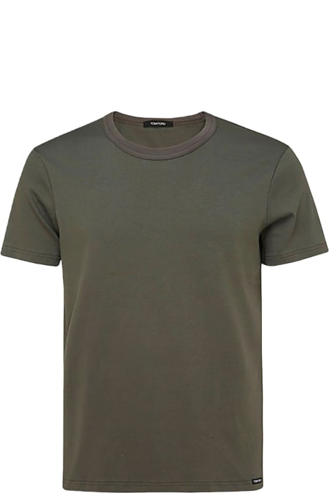 メンズ トップス Tom Ford Military Green Cotton Blend T-shirt