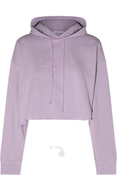 Ganni Fleeces & Tracksuits for Women Ganni Lilac Cotton Sweatshirt