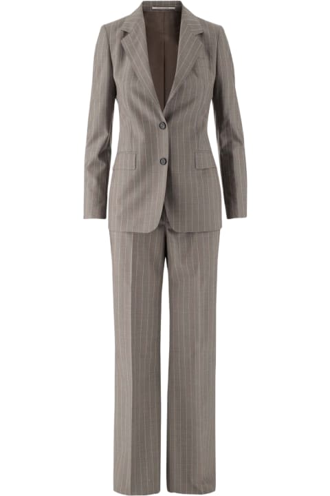 ウィメンズ スーツ Tagliatore Virgin Wool Pinstripe Suit