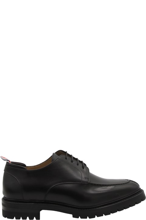 メンズ Thom Browneのローファー＆デッキシューズ Thom Browne Black Leather Lace Up Shoes