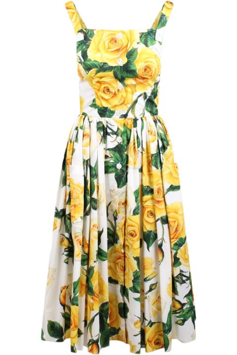 Partywear for Women Dolce & Gabbana Roses Print Midi Dress