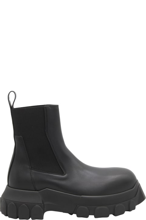 Boots for Women Rick Owens Black Leather Anle Boots