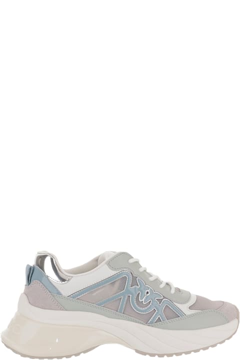 Pinko Ariel Mixed Leather Sneakers With Logo