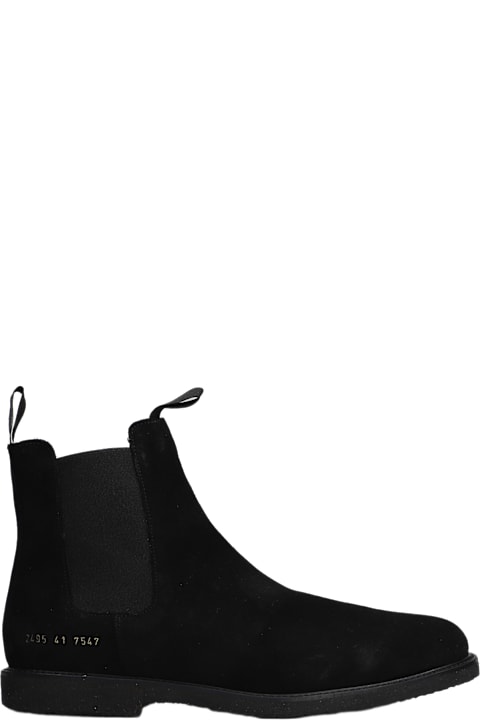 Common Projects for Men Common Projects Chelsea Classic Ankle Boots In Black Suede