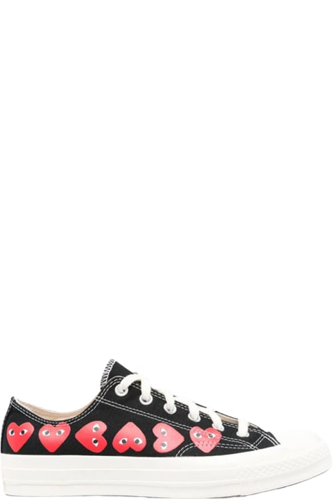 Shoes for Men Comme des Garçons Play Multi Heart Ct70 Low Top Converse collaboration Chuck Taylor 70s black canvas low sneaker
