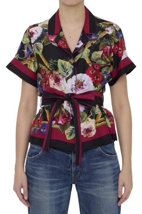 Dolce & Gabbana Clothing for Women Dolce & Gabbana Roseto Print Shirt