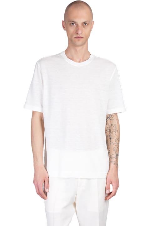 Zegna ملابس علوية لـ القسم الرجالي Zegna T-shirt In Beige Linen
