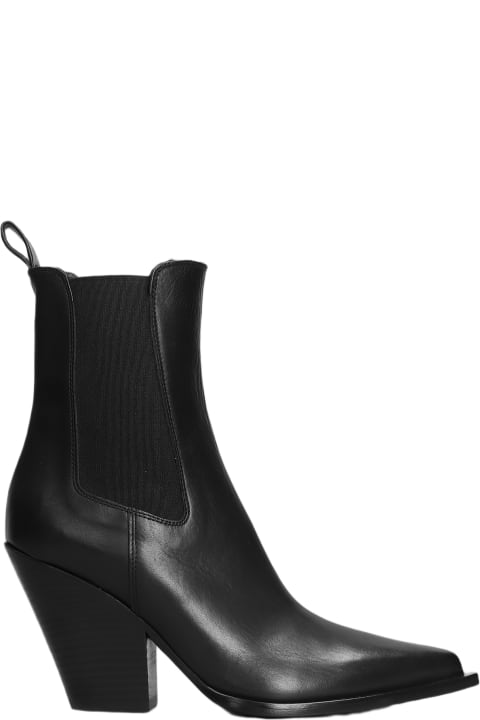 Elena Iachi Boots for Women Elena Iachi Texan Ankle Boots In Black Leather