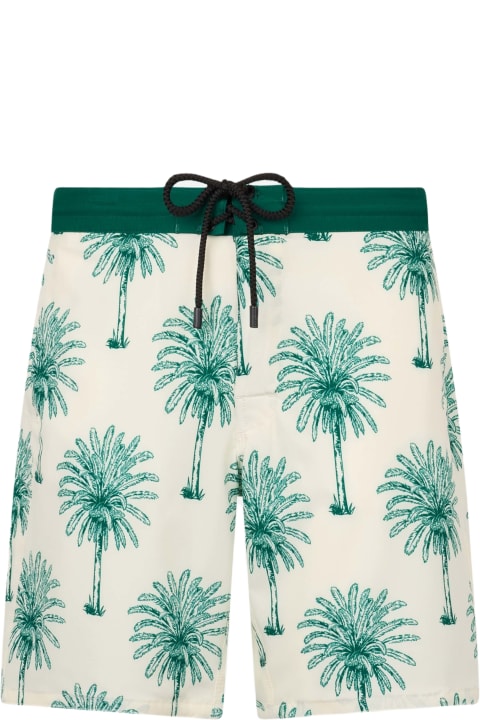 インテリア MC2 Saint Barth Long Stretch Comfort Surf Swim Shorts With Palm Print