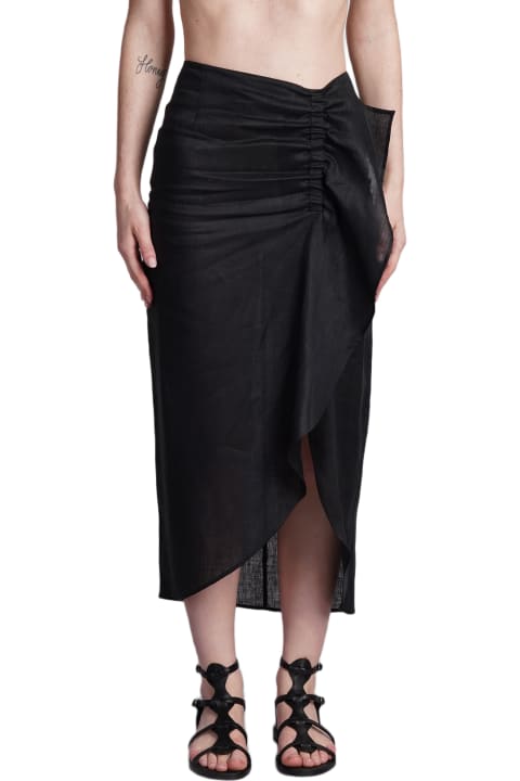 Holy Caftan Clothing for Women Holy Caftan Ginger Py Skirt In Black Linen