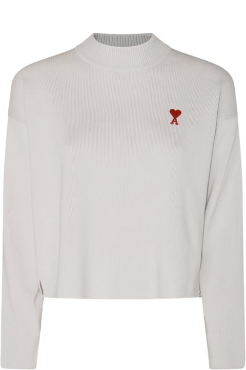 Ami Alexandre Mattiussi Sweaters for Men Ami Alexandre Mattiussi Chalk Cotton Sweatshirt