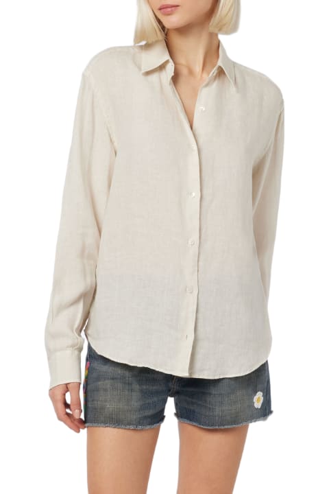 أدوات منزلية MC2 Saint Barth Woman Off-white Linen Shirt Meredith