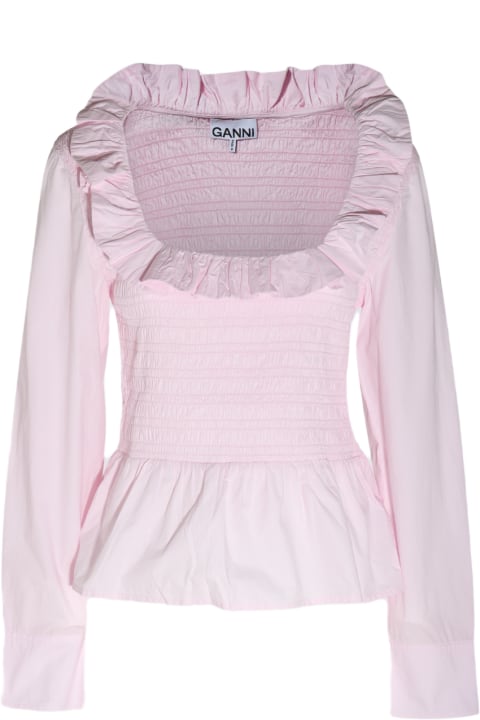 Ganni Topwear for Women Ganni Pink Cotton Shirt