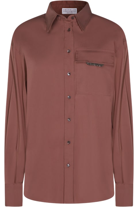 Homeware Brunello Cucinelli Red Brown Cotton Shirt
