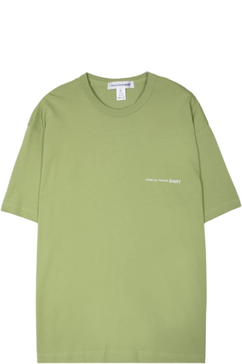 Comme des Garçons Shirt Boy Topwear for Men Comme des Garçons Shirt Boy Mens T-shirt Knit Green Cotton Oversize T-shirt With Chest Logo