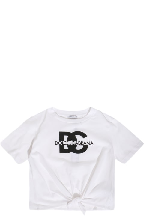 Dolce & Gabbana Topwear for Boys Dolce & Gabbana White And Black Cotton T-shirt
