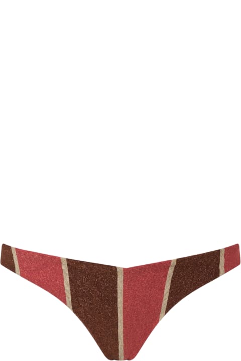 Homeware MC2 Saint Barth Woman Striped Lurex Cheeky Swim Briefs Romy