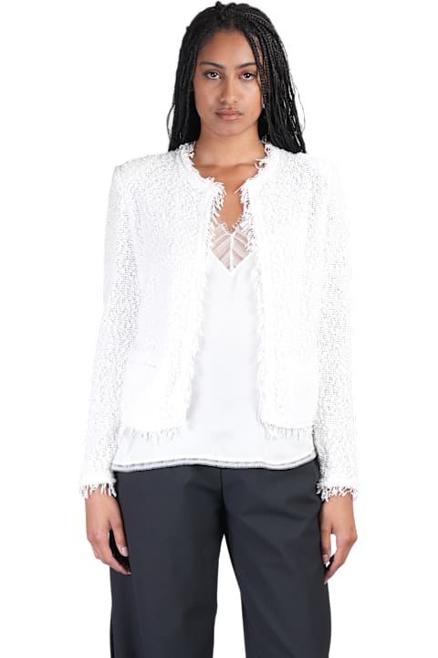 IRO معاطف وجواكت لـ السيدات IRO Shavani Casual Jacket In White Cotton