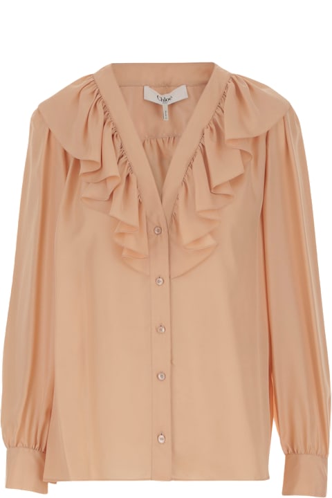 Chloé Topwear for Women Chloé Shirt In Pure Silk With Ruches