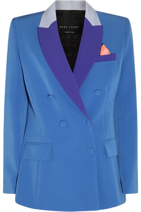 Hebe Studio Coats & Jackets for Women Hebe Studio Bluette Purple And Baby Blue Blazer
