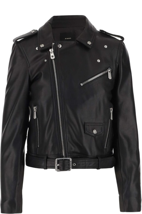 Pinko Coats & Jackets for Women Pinko Leather Biker Jacket