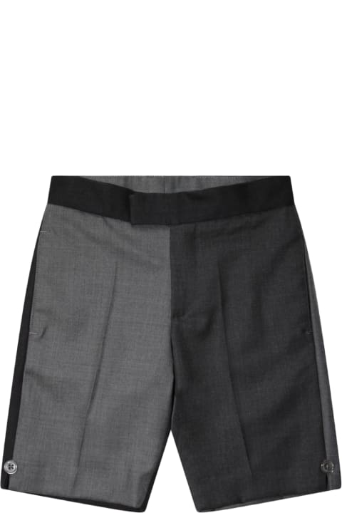 Thom Browne Bottoms for Boys Thom Browne Grey Wool Shorts