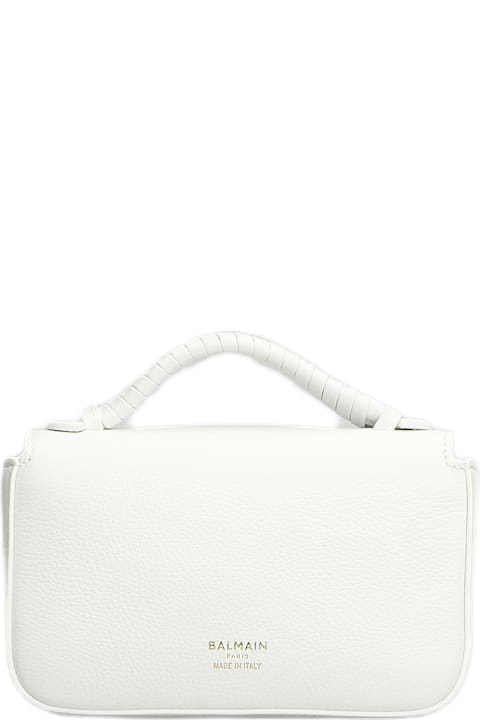 Balmain Bags for Women Balmain B Buzz Mini 17 Shoulder Bag In White Leather