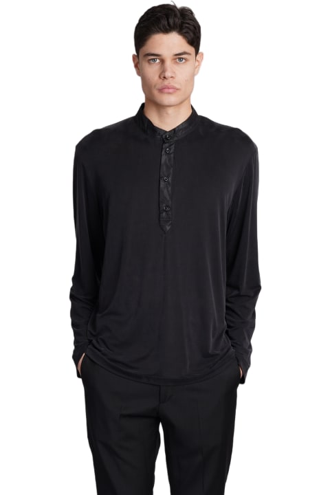 メンズ Low Brandのトップス Low Brand B225 T-shirt In Black Polyamide Polyester