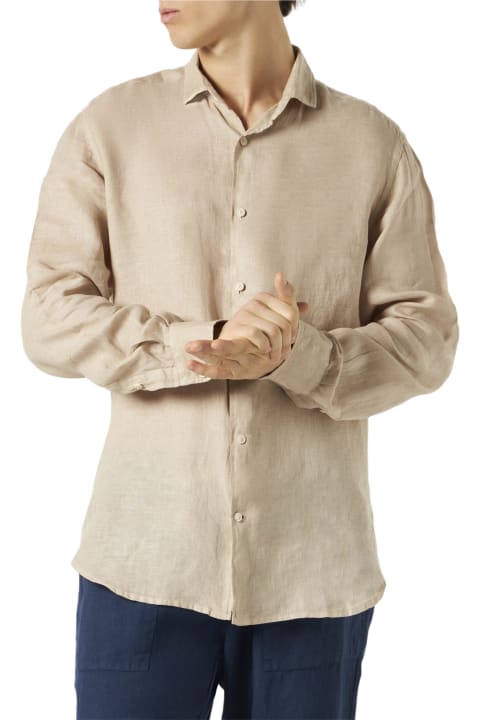 أدوات منزلية MC2 Saint Barth Man Beige Linen Pamplona Shirt