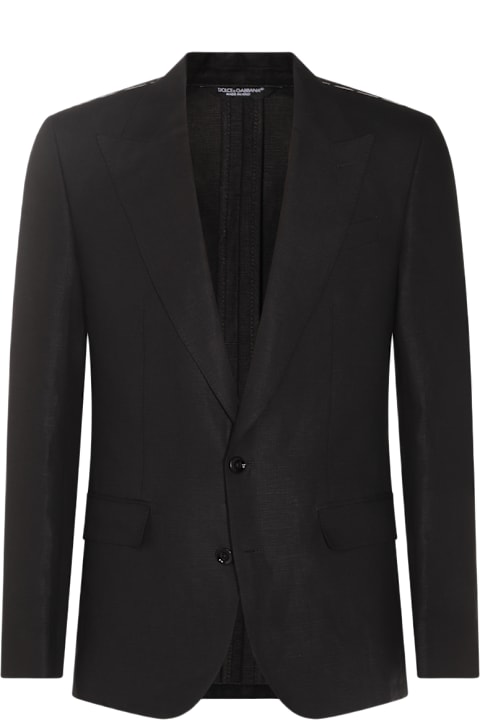 Clothing for Men Dolce & Gabbana Black Linen Blazer